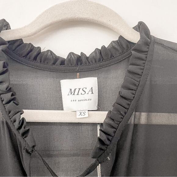 NEW MISA Los Angeles Jazmine Ruffle Popover Mini Dress - Picture 6 of 9